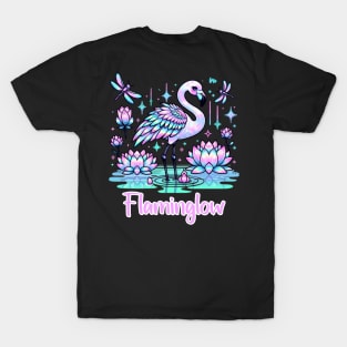 Flamingo Holographic Pastel Kawaii Cute Bird Chibi T-Shirt